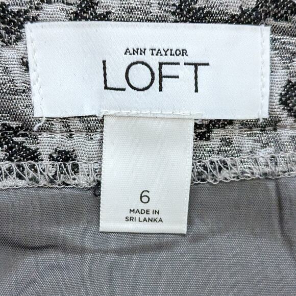 LOFT Silver & Black Leopard Print Skirt Size 6 - Picture 8 of 10